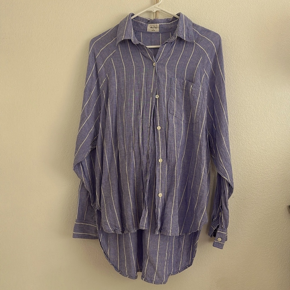 Aritzia stripped linen button down
